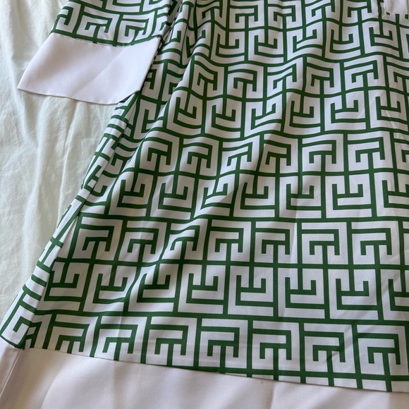 White and Light Blue Geometric Dress - Picture 6 of 10